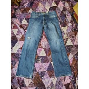 Vintage Y2K Eddie Bauer Straight Fit Jeans Mens 32x20 Blue Faded Distressed